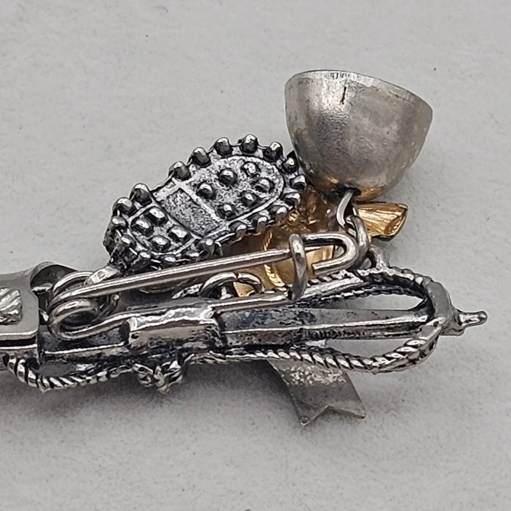 Wien Souvenir Brooch Silver Tone Alpine Hiking Charms Vienna Austria Vintage